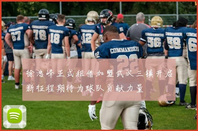 徐浩峰正式租借加盟武汉三镇开启新征程期待为球队贡献力量
